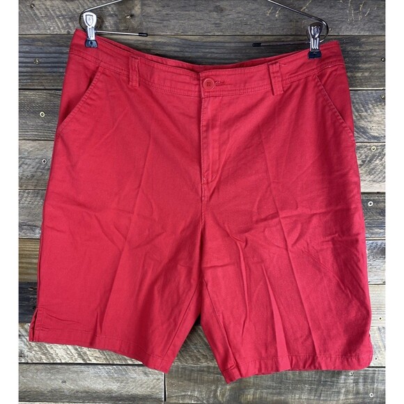 White Stag Pants - White Stag Women's Sz 14 Red Cotton Blend 2 Pocket Shorts